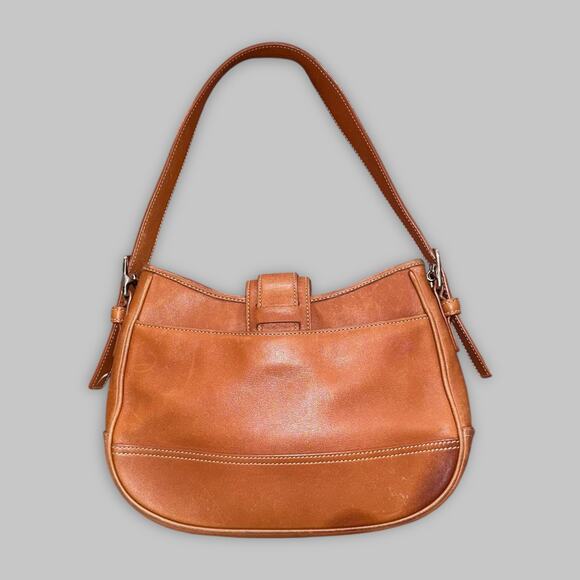 Vintage Coach Legacy Tan Leather Buckle Shoulder Bag - Picture 2 of 8